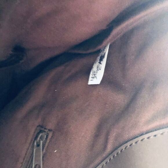 Fossil Wooden Handle VTG Woven Boho Satchel Purse Brown Art Deco - Picture 8 of 9